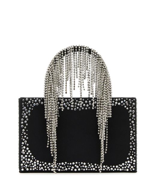 Borsa a mano in nappa nera di Kara in Gray