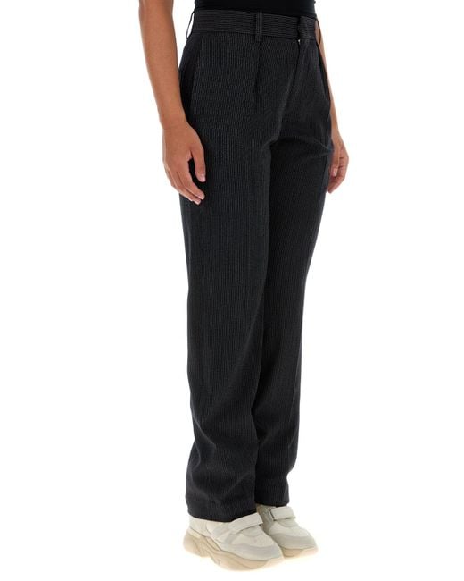 Pantalone in misto lana stretch ricamato di Isabel Marant in Black