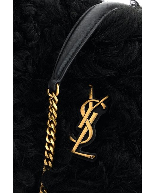 Borsa a spalla Jamie media in shearling nero di Saint Laurent in Black