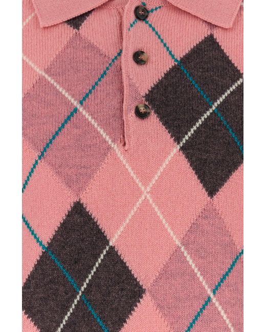 J.W. Anderson Pink Wool Polo Shirt for men