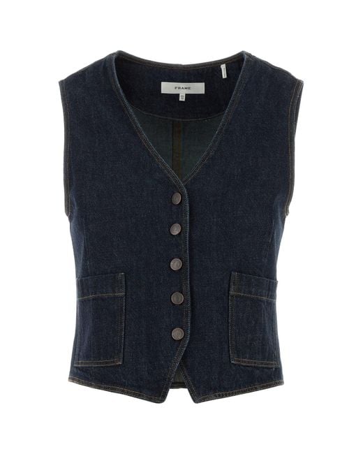 FRAME Blue The Denim Vest