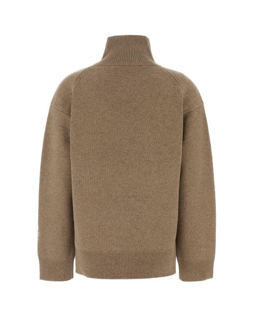 Tory Burch Brown Biscuit Wool Oversize Sweater