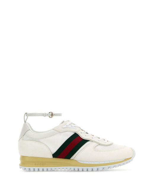 Sneakers Re-Motion bianche in tessuto GG e pelle scamosciata di Gucci in Multicolor