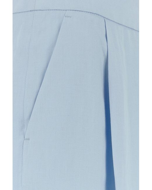 Agnona Pastel Light-blue Linen Pant