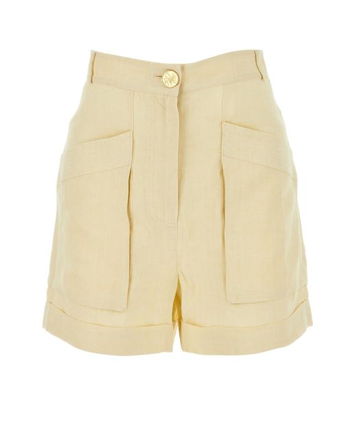 LeKasha Natural Ivory Linen Ashraf Shorts