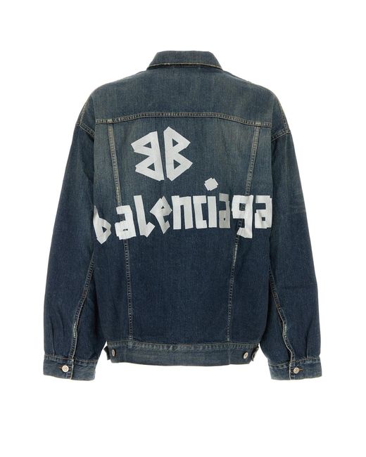 Balenciaga Blue Denim Oversize Jacket for men