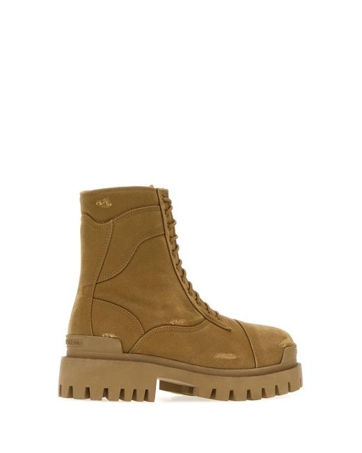 Balenciaga Brown Combat Strike-L20 Boots for men