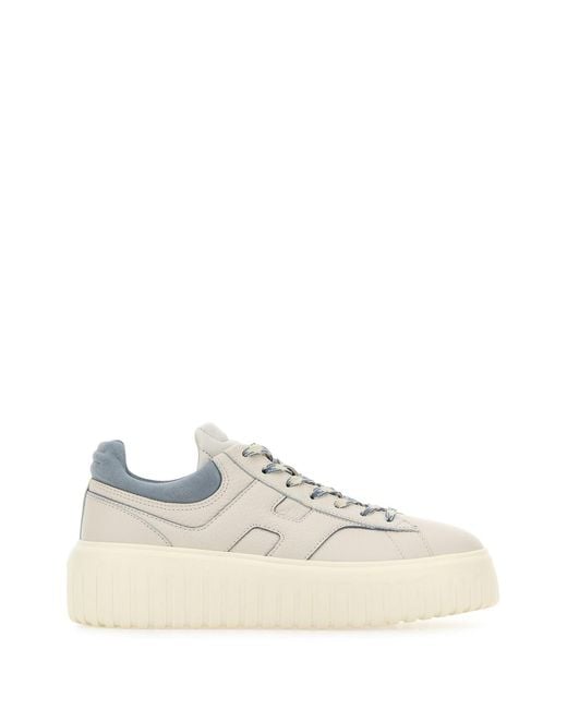 Hogan White Chalk Leather Sneakers
