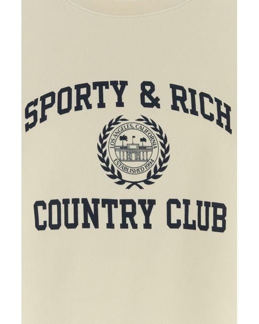 Sporty & Rich White Ivory Cotton Sweatshirt