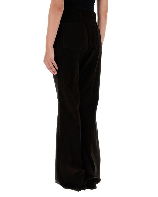 Ferragamo Black Salvatore Dark Corduroy Flared Pant