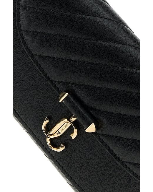Jimmy Choo Black Leather Avn Curve Crossbody Bag