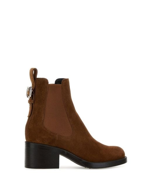 Chloé Brown Caramel Suede Dakota Ankle Boots