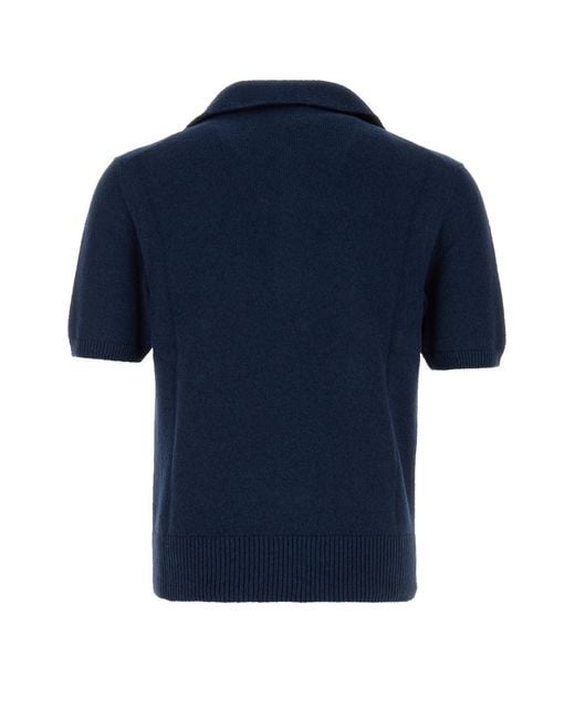 Dolce & Gabbana Blue Solid Shirt Collar Polo for men