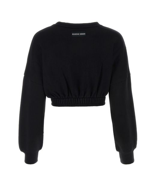 MARINE SERRE Black Crop Sweater