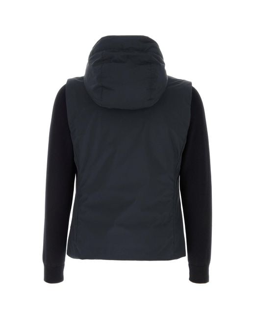 Moorer Black Dark Blue Polyester Evan Down Jacket for men