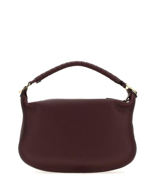Chloé Purple Aubergine Leather Small Marcie Shoulder Bag