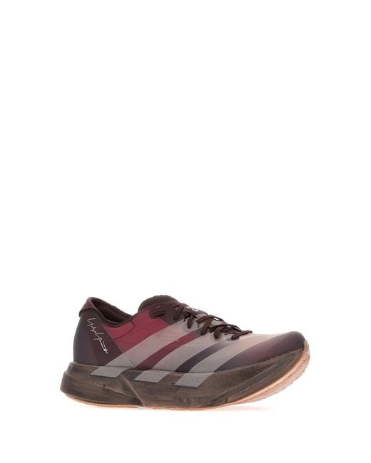 Y-3 Brown Burgundy Fabric Y3 Adios Pro 4 Sneakers
