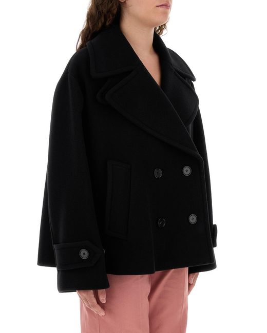 Chloé Black Oversized Wool Short Coat