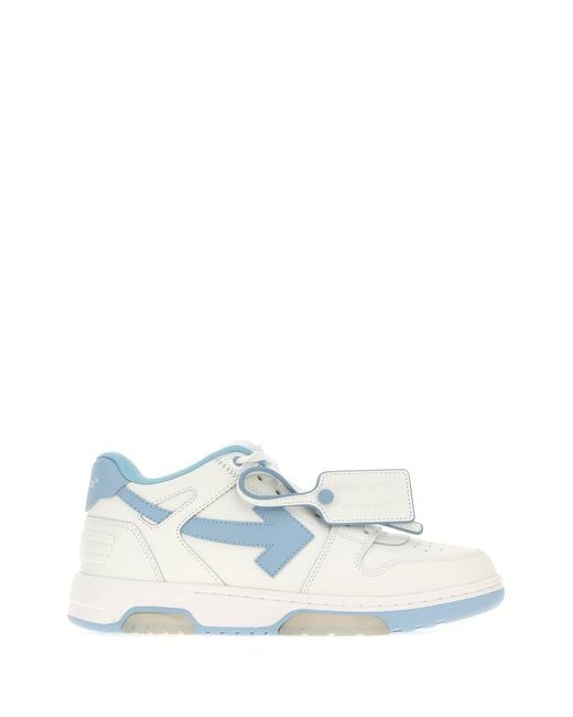 Off-White c/o Virgil Abloh Blue White Leather Out Of Office Sneakers