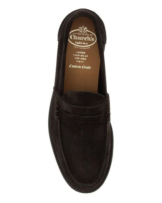 Church's Black Dark Suede Pembrey Loafers for men