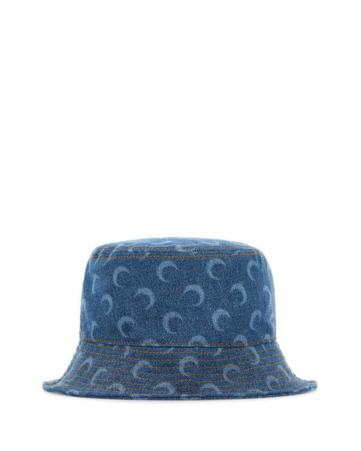 MARINE SERRE Blue Moon Laser Denim Bucket Hat