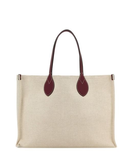 Borsa shopping in tela sabbia di Gucci in Natural