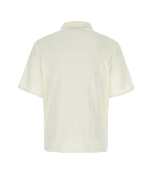 Our Legacy White Short-Sleeved Shirt With Classic Collar And Chest Pocket for men