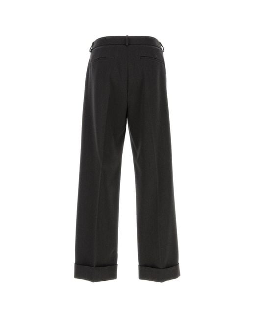 Valentino Garavani Black Charcoal Wool Pant for men
