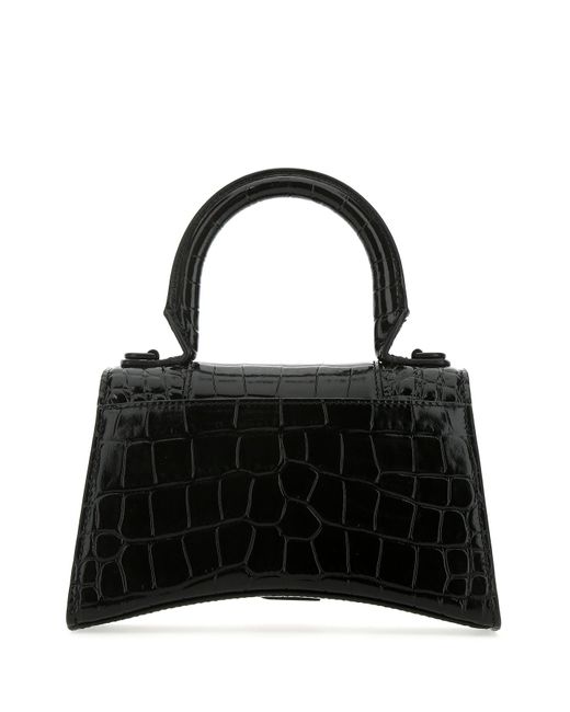 Borsa a mano Hourglass XS in pelle nera di Balenciaga in Black
