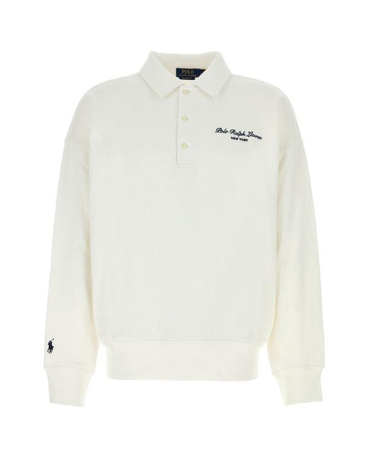 Polo Ralph Lauren White Cotton Blend Polo Shirt for men