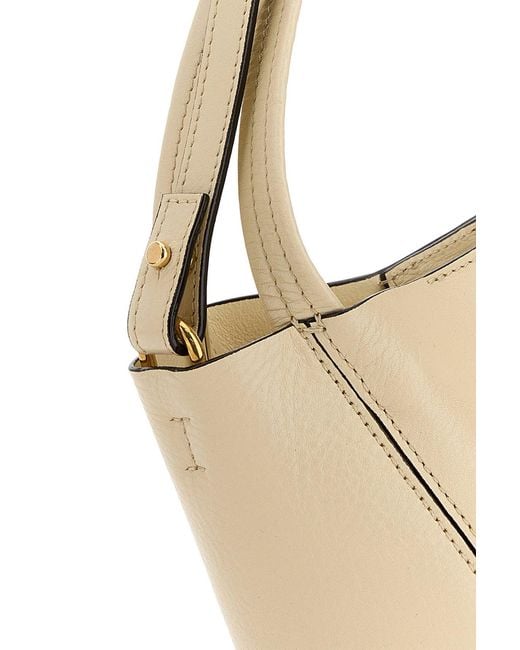 Borsa shopping Spin piccola in pelle avorio di Chloé in White