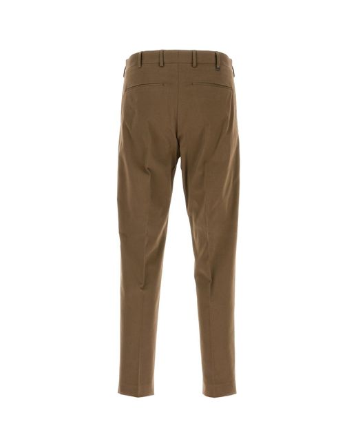 Pantalone in cotone stretch marrone di PT Torino in Natural da Uomo