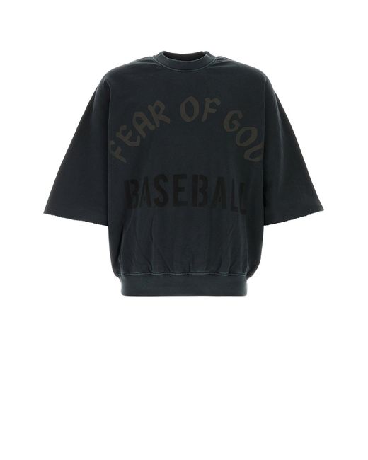Fear Of God Black Charcoal Cotton T-Shirt for men