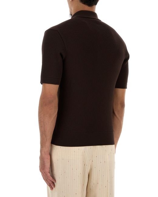 Dolce & Gabbana Black Dark Brown Cotton Polo Shirt for men