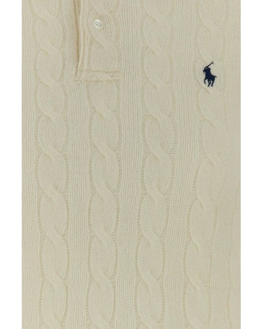 Polo Ralph Lauren White Ivory Wool Blend Polo Shirt
