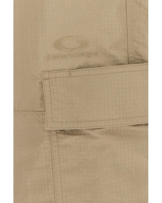 Balenciaga Natural Beige Nylon Cargo Pant for men