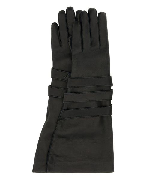 AVIATOR GLOVES WITH STRAPS AND di Saint Laurent in Black