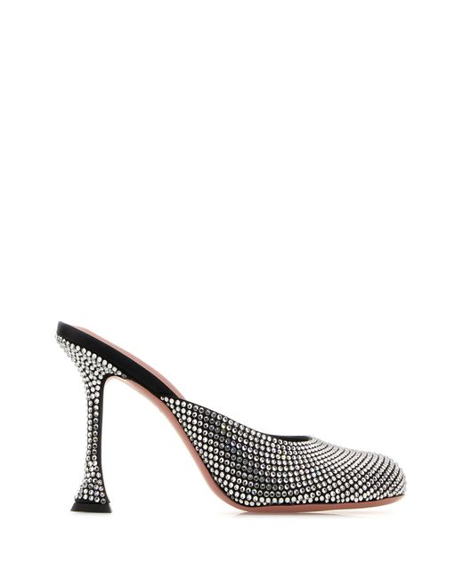 AMINA MUADDI Multicolor Embellished Satin Iris Mules