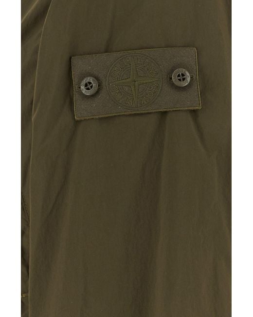 Stone Island Olive Green Nylon Parka for men