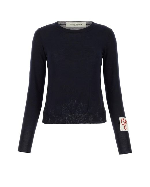 Golden Goose Deluxe Brand Blue Deluxe Brand Used Effect Wool Sweater
