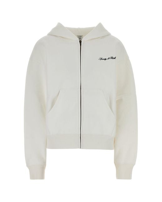 Sporty & Rich White Cotton Sweatshirt