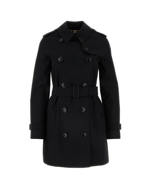 Trench in cotone nero di Burberry in Black