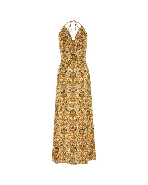 Pantamolle Metallic Printed Silk Rosy Dress