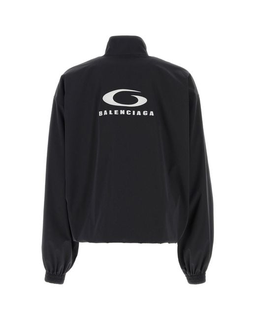 Balenciaga Black Stretch Polyester Oversize Jacket for men