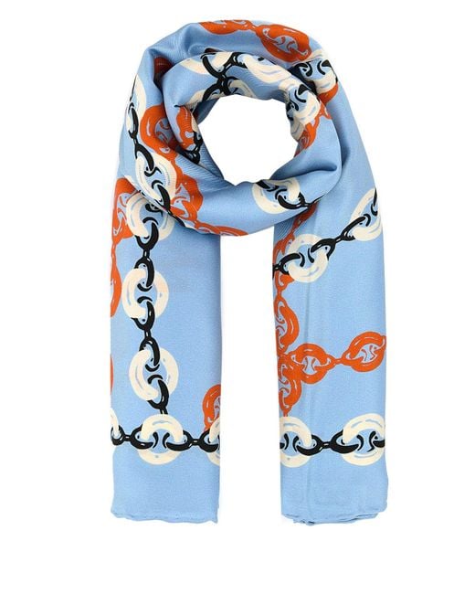 Foulard in seta stampata di Loewe in Blue