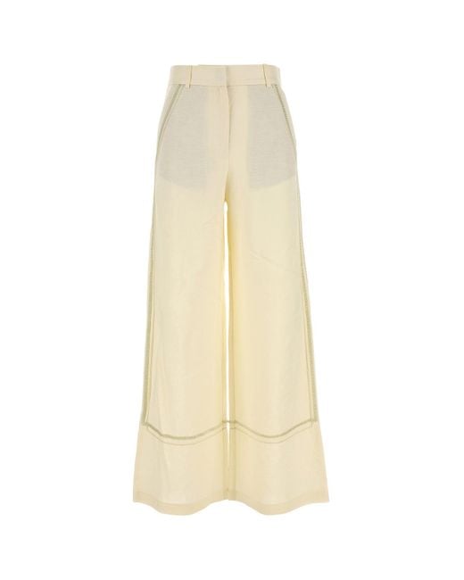 Camilla & Marc White Cream Linen Blend Fortuna Wide-leg Pant