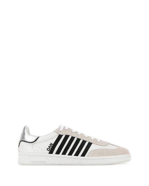 DSquared² White Nappa Leather Boxer Sneakers for men
