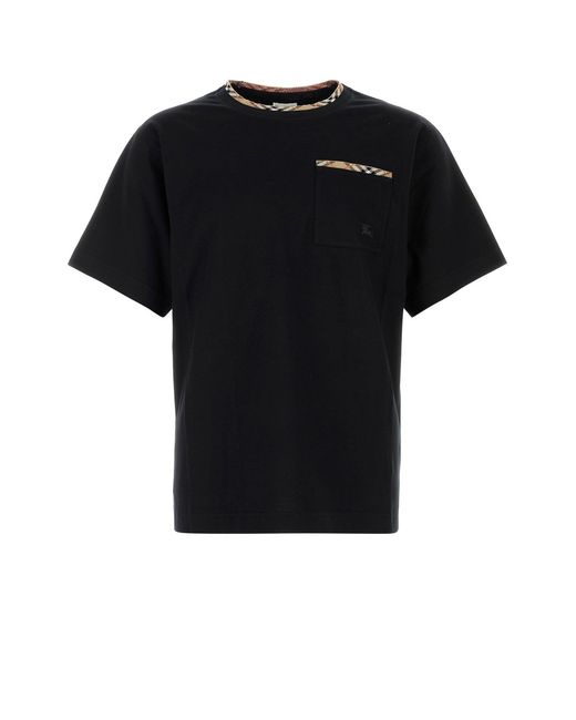 Burberry Black Cotton T-Shirt for men