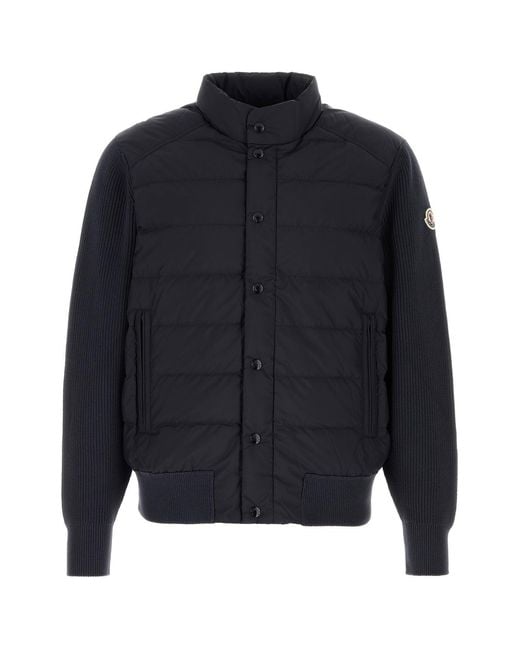 Moncler Navy Blue Cotton Blend Cardigan for men