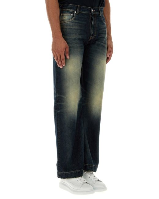 McQueen Blue Denim Jeans for men